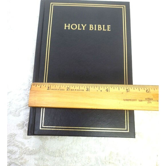Holy Bible Black King James Version KJV Holman Black Hardcover Red Letter Ed Pew - Picture 10 of 10